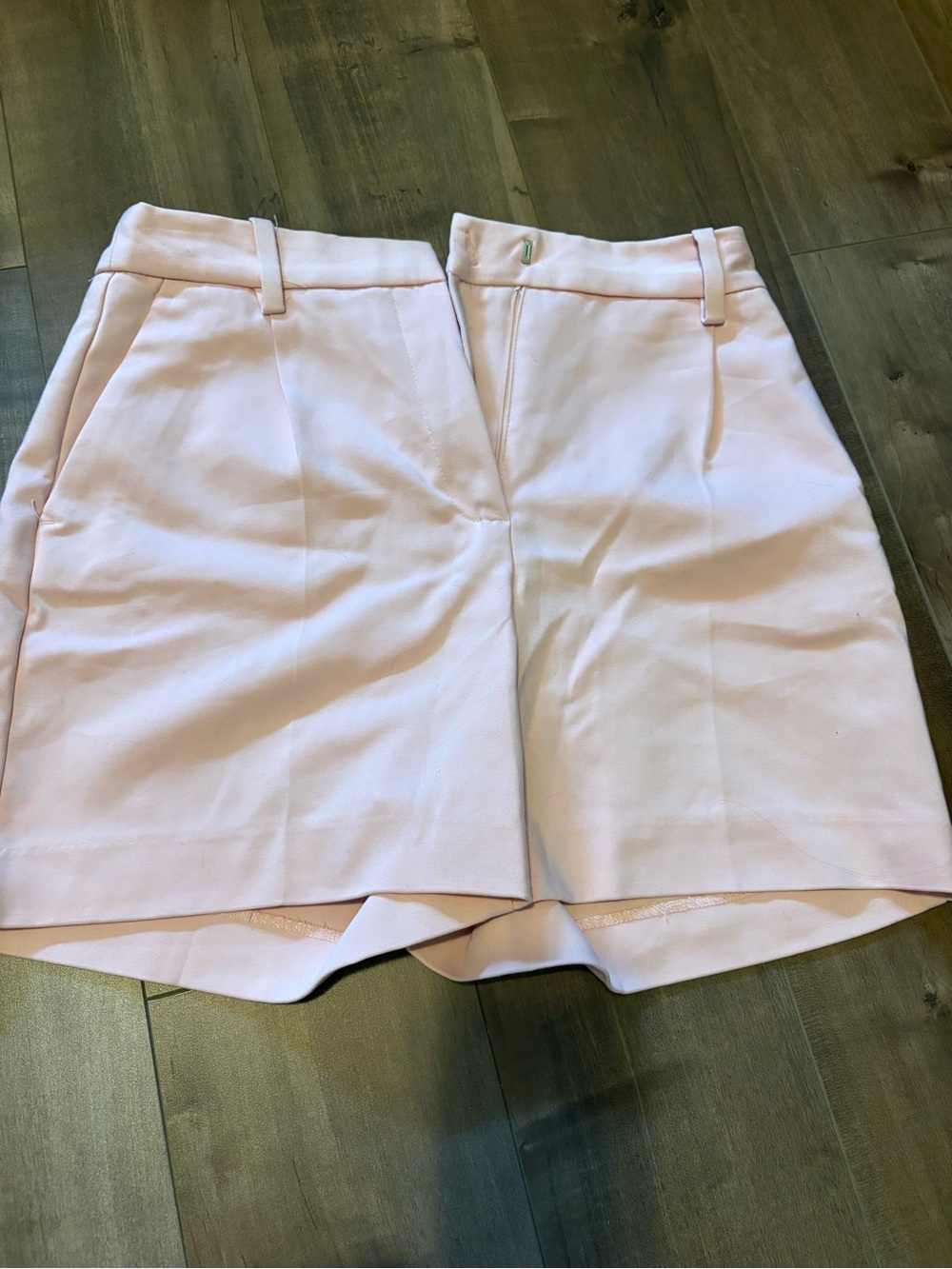 Soft Pink Tailored Shorts with Belt Loops